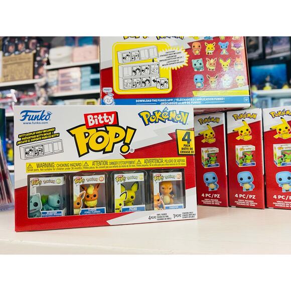 Funko Bitty POP Pokemon 4pk Flareon Bulbasaur Charizard Pichu - Picture 1 of 3